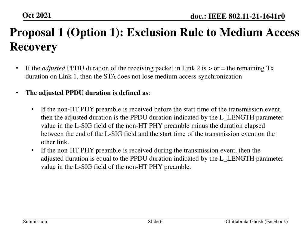oct 2021 proposal 1 option 1 exclusion rule