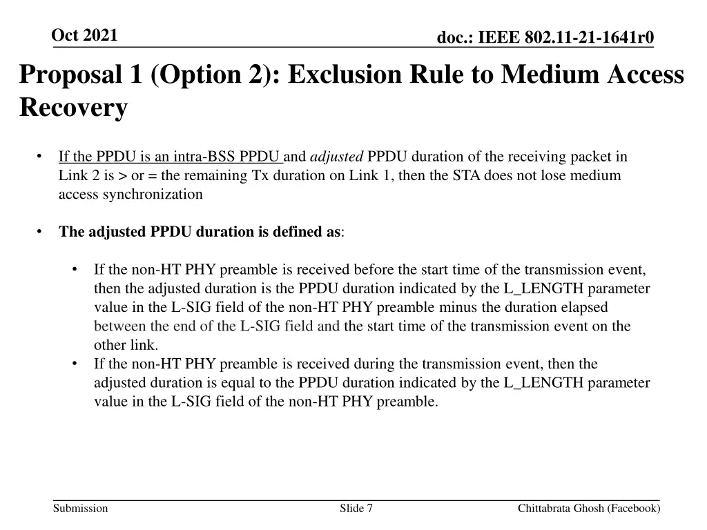 oct 2021 proposal 1 option 2 exclusion rule