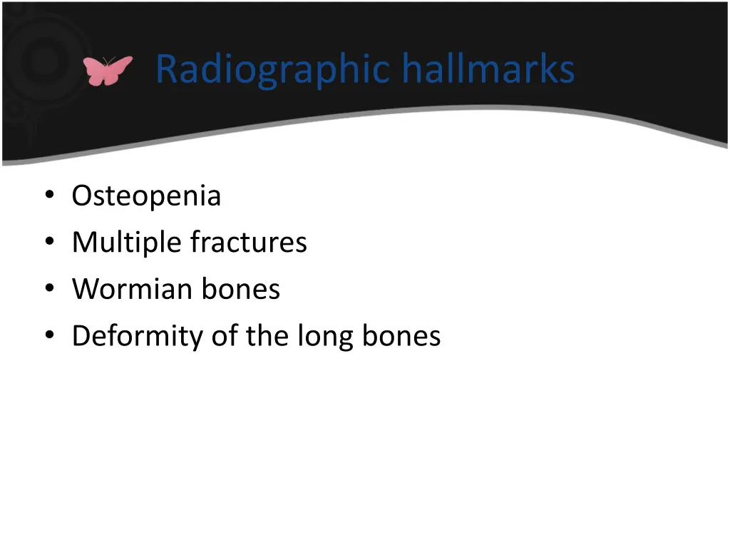 radiographic hallmarks