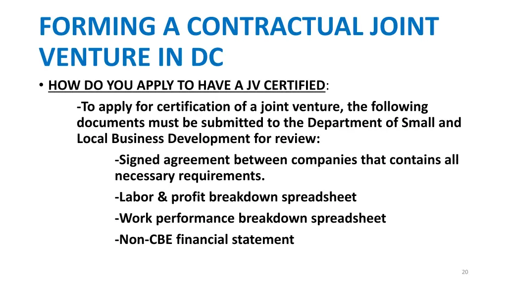 forming a contractual joint venture 3