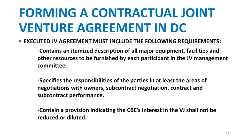 forming a contractual joint venture agreement 1