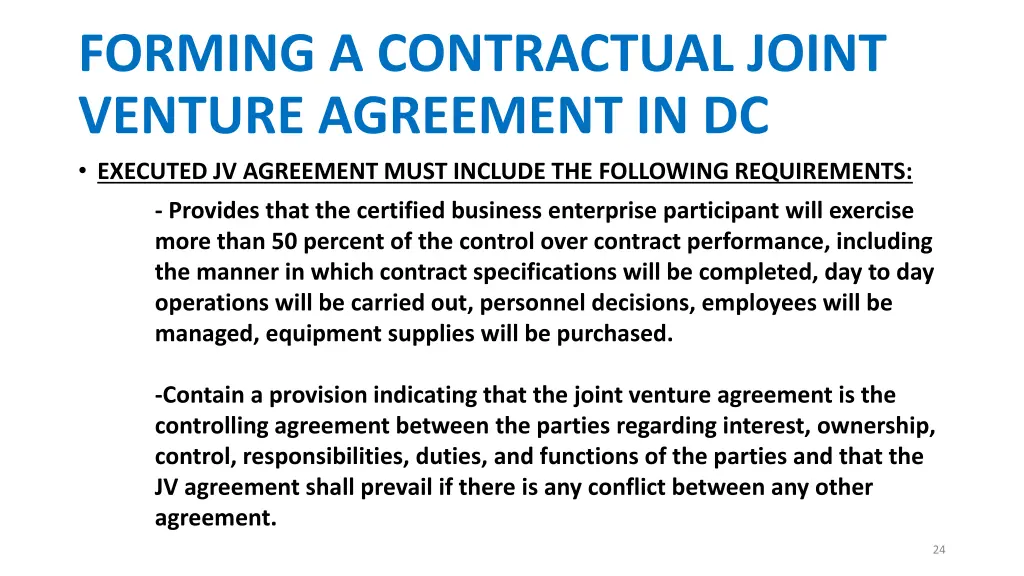 forming a contractual joint venture agreement 2