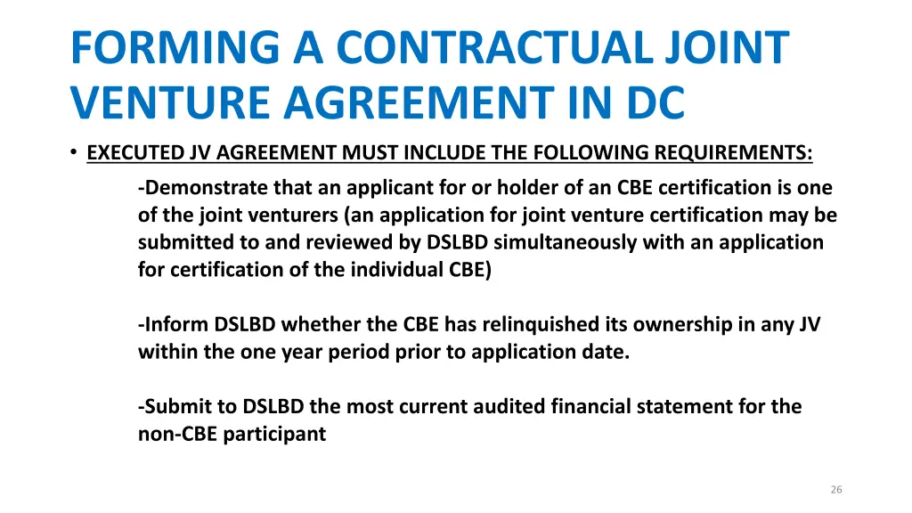 forming a contractual joint venture agreement 4