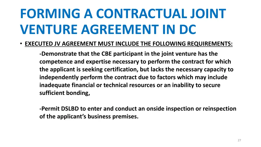 forming a contractual joint venture agreement 5