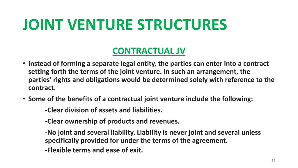 joint venture structures 1