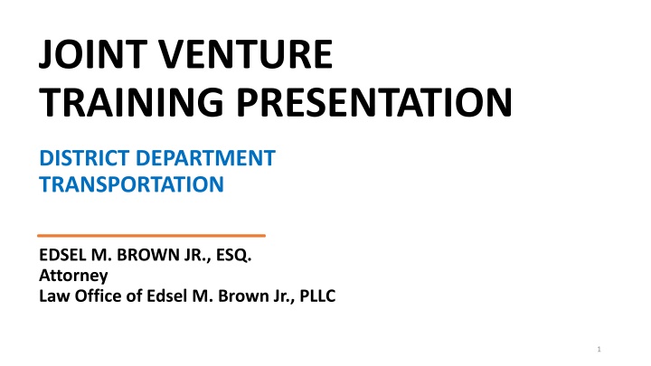 joint venture training presentation