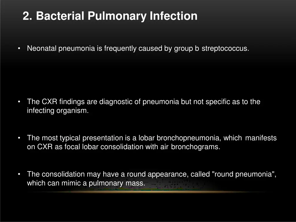 2 bacterial pulmonary infection