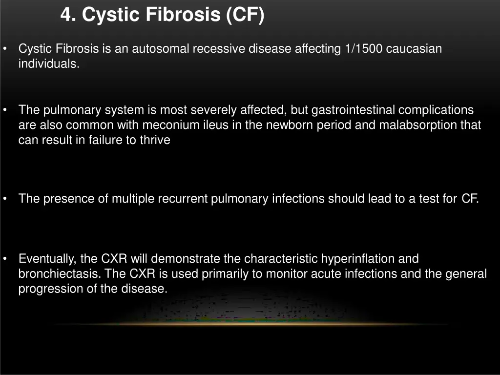 4 cystic fibrosis cf