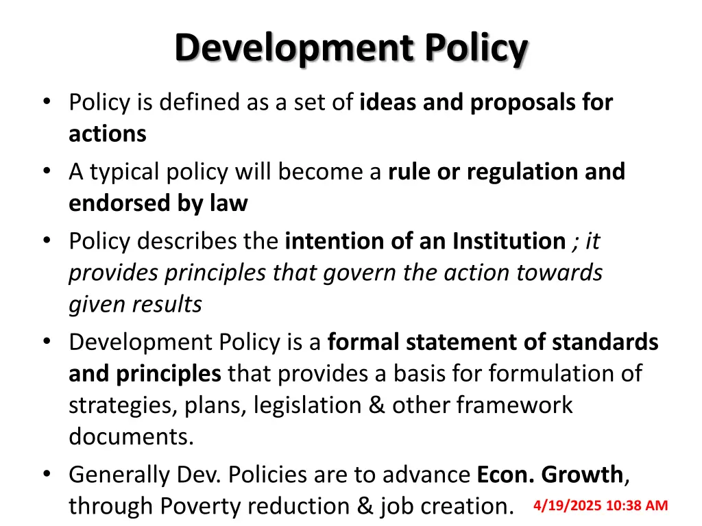 development policy