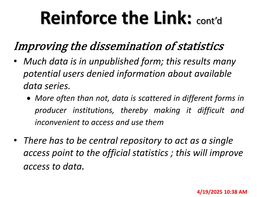 reinforce the link cont d