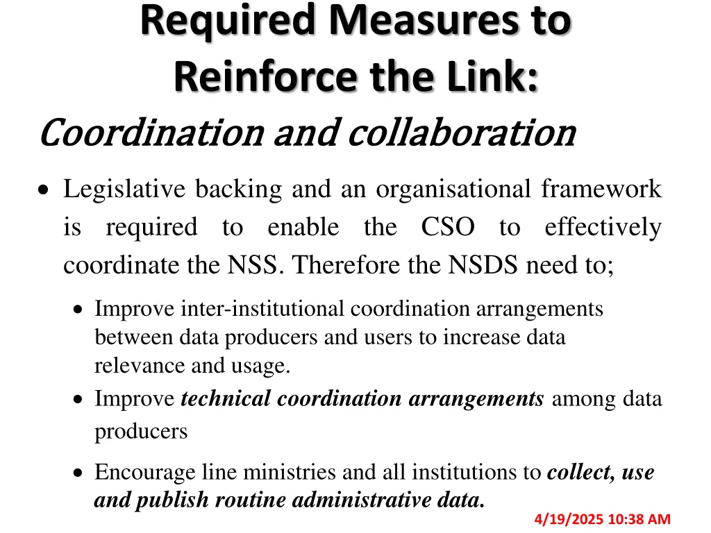 required measures to reinforce the link