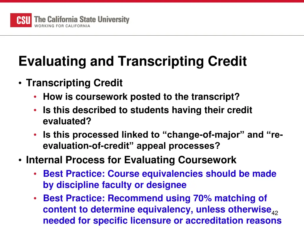 evaluating and transcripting credit