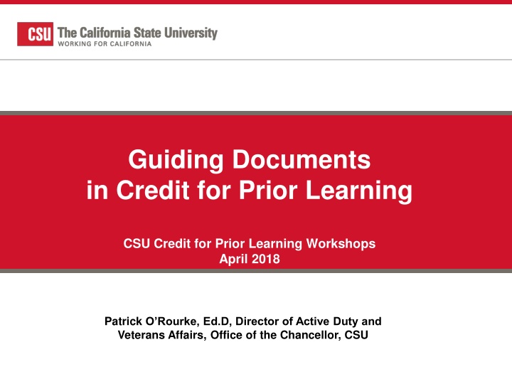 guiding documents in credit for prior learning