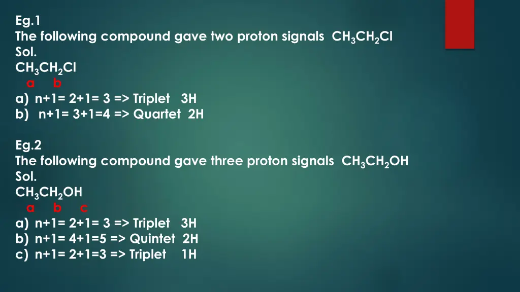 eg 1 the following compound gave two proton
