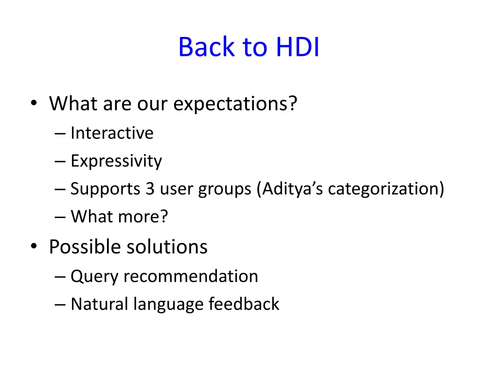 back to hdi