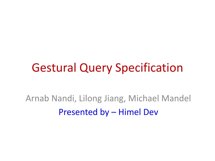 gestural query specification