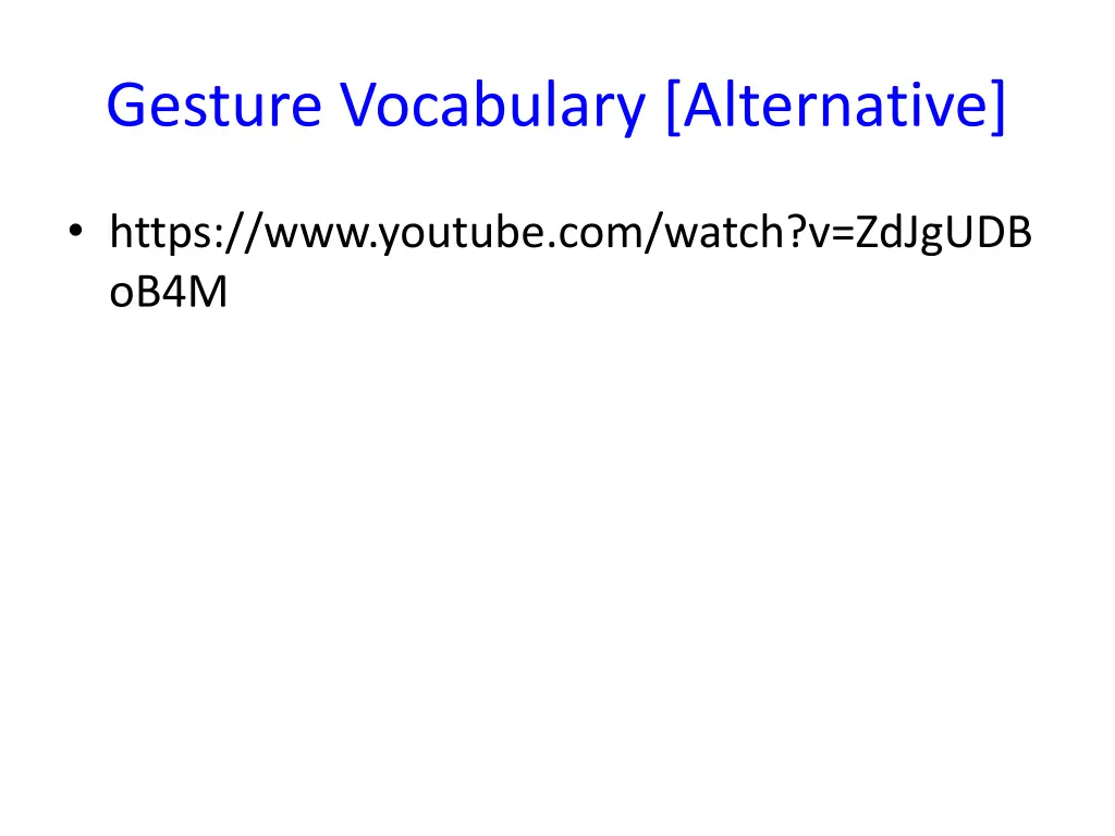 gesture vocabulary alternative