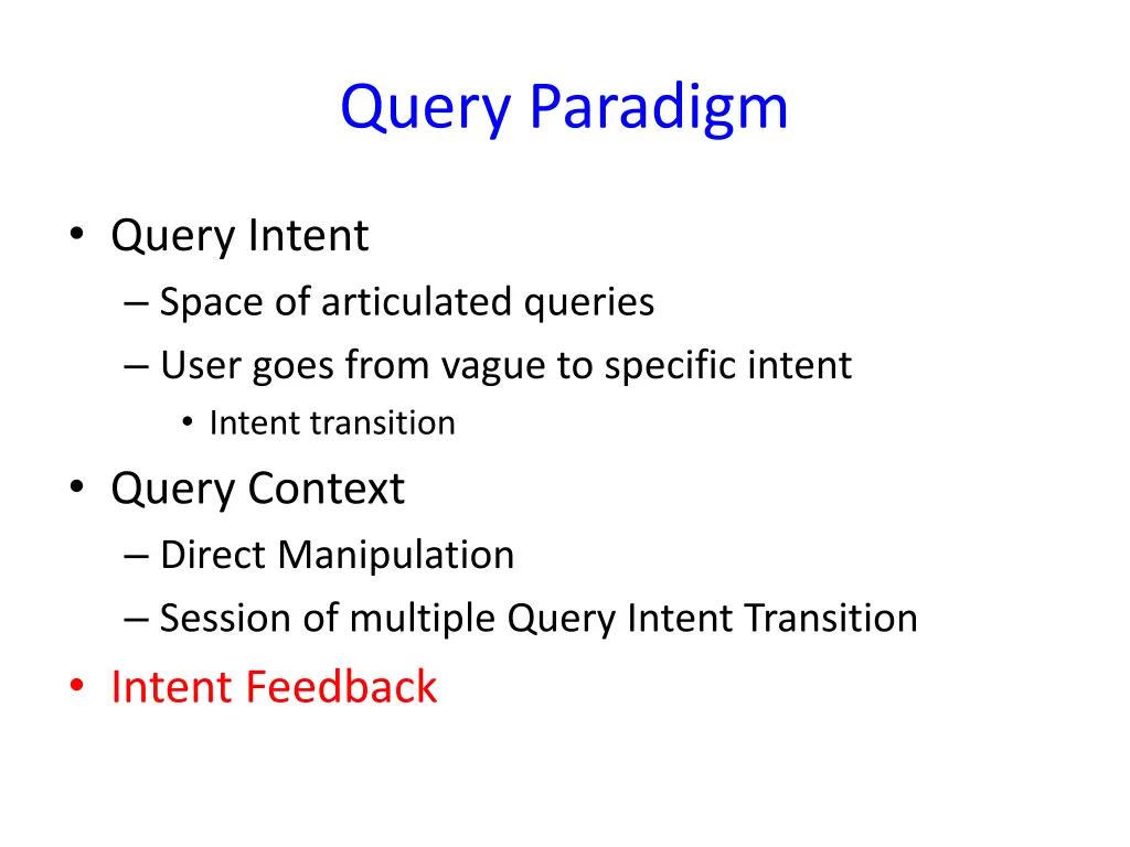 query paradigm