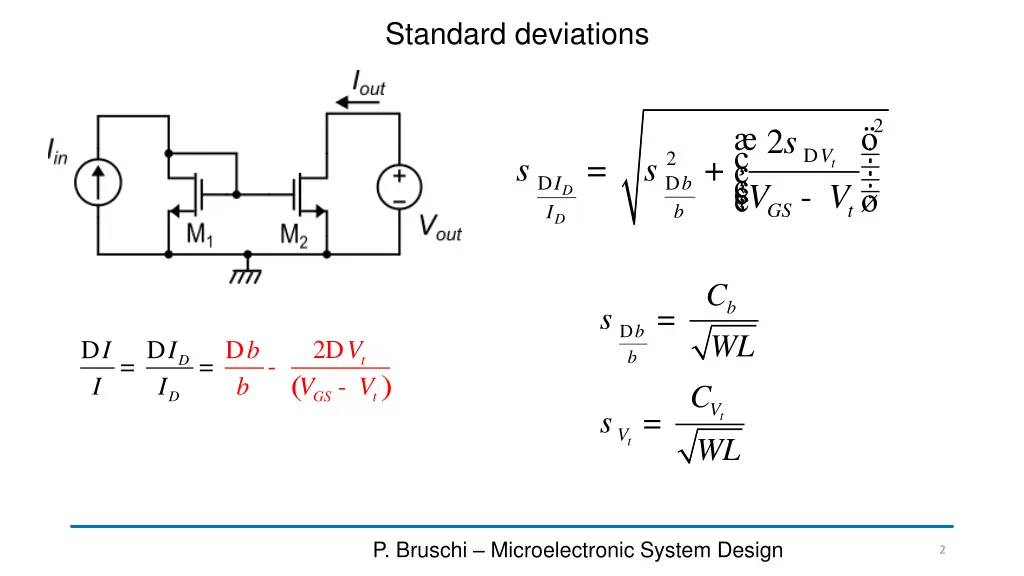 standard deviations