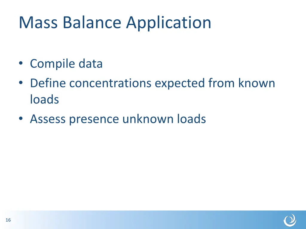 mass balance application