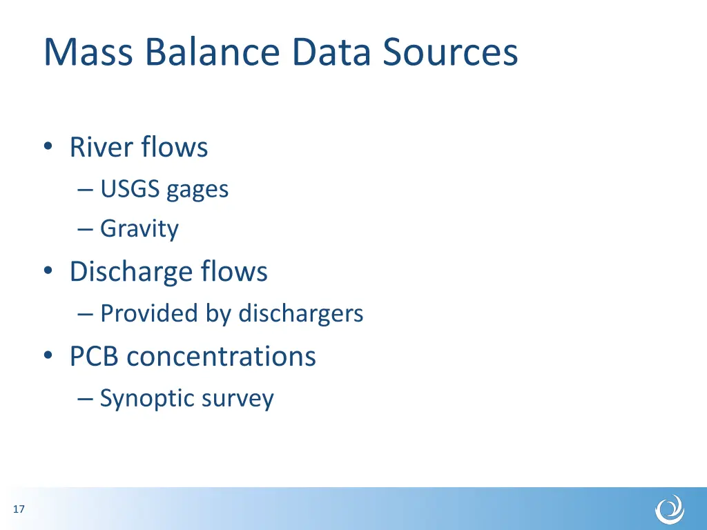 mass balance data sources