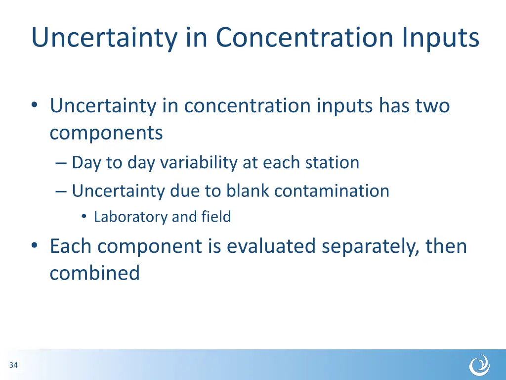 uncertainty in concentration inputs