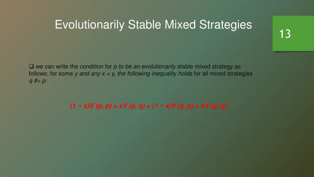 evolutionarily stable mixed strategies 1