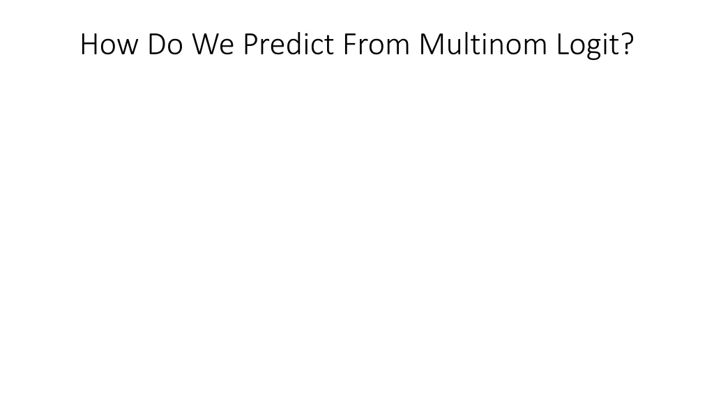 how do we predict from multinom logit