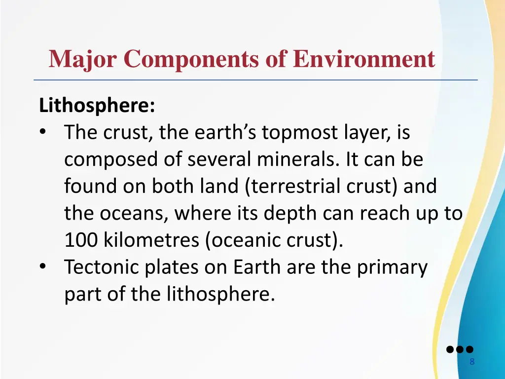 major components of environment 2