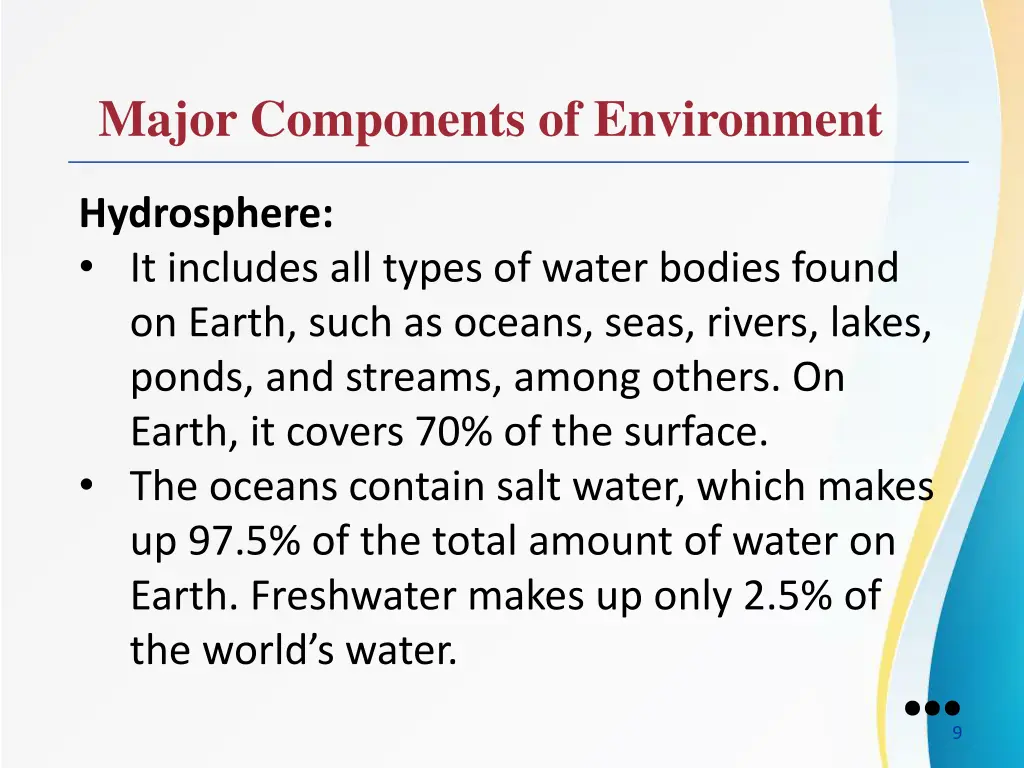 major components of environment 3