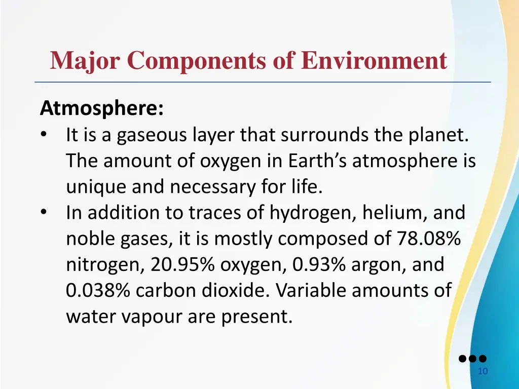 major components of environment 4