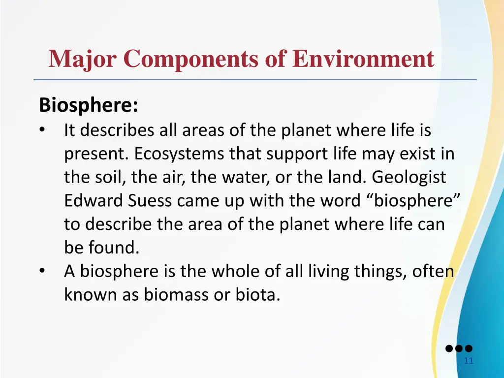 major components of environment 5
