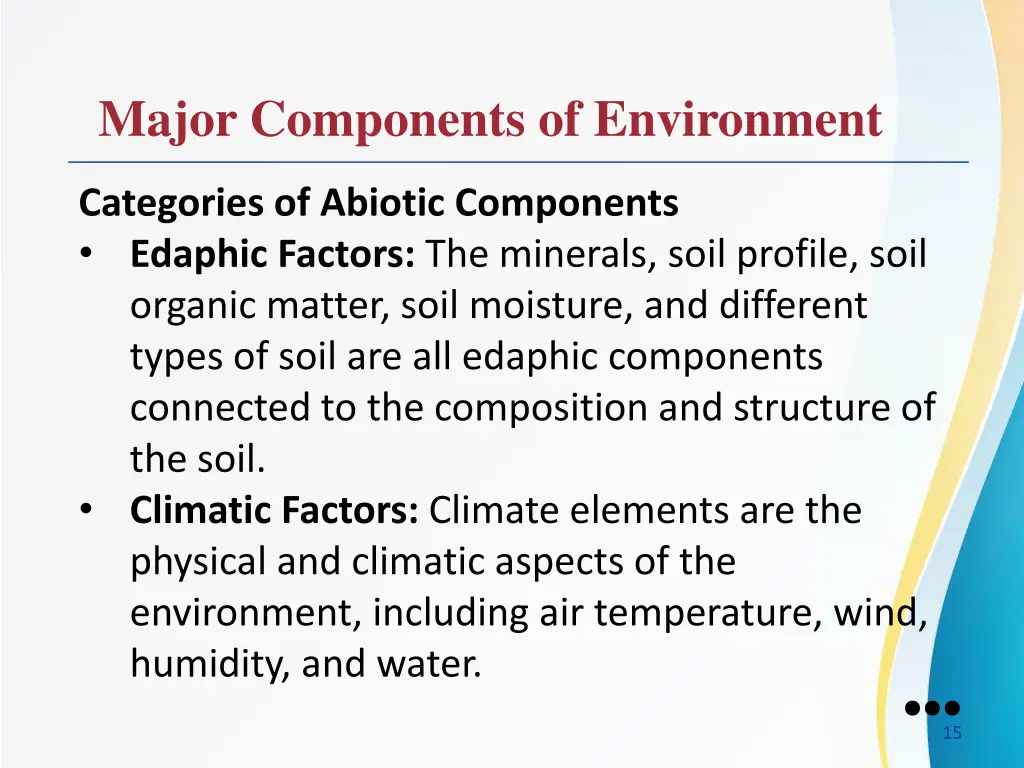 major components of environment 9