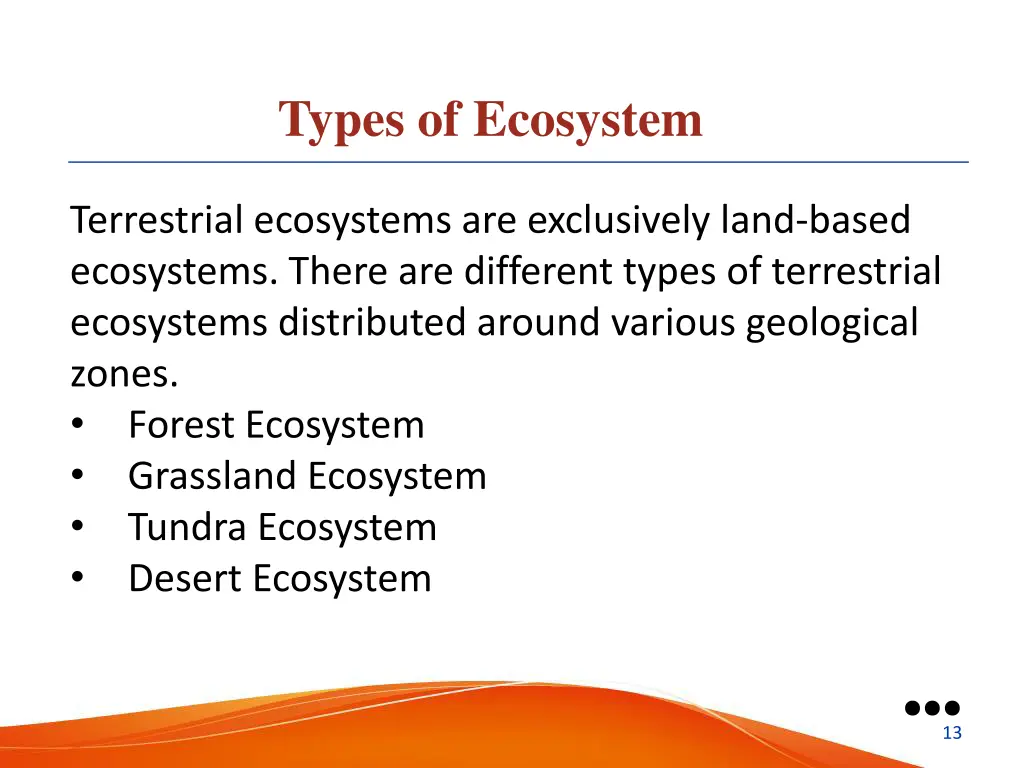 types of ecosystem 1