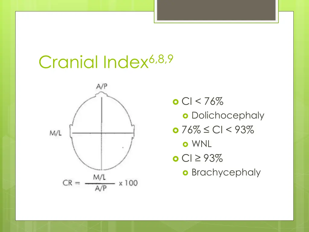 cranial index 6 8 9