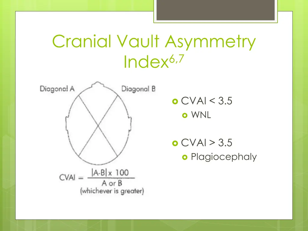 cranial vault asymmetry index 6 7
