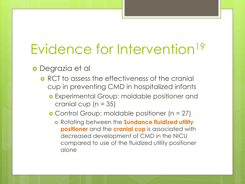evidence for intervention 19