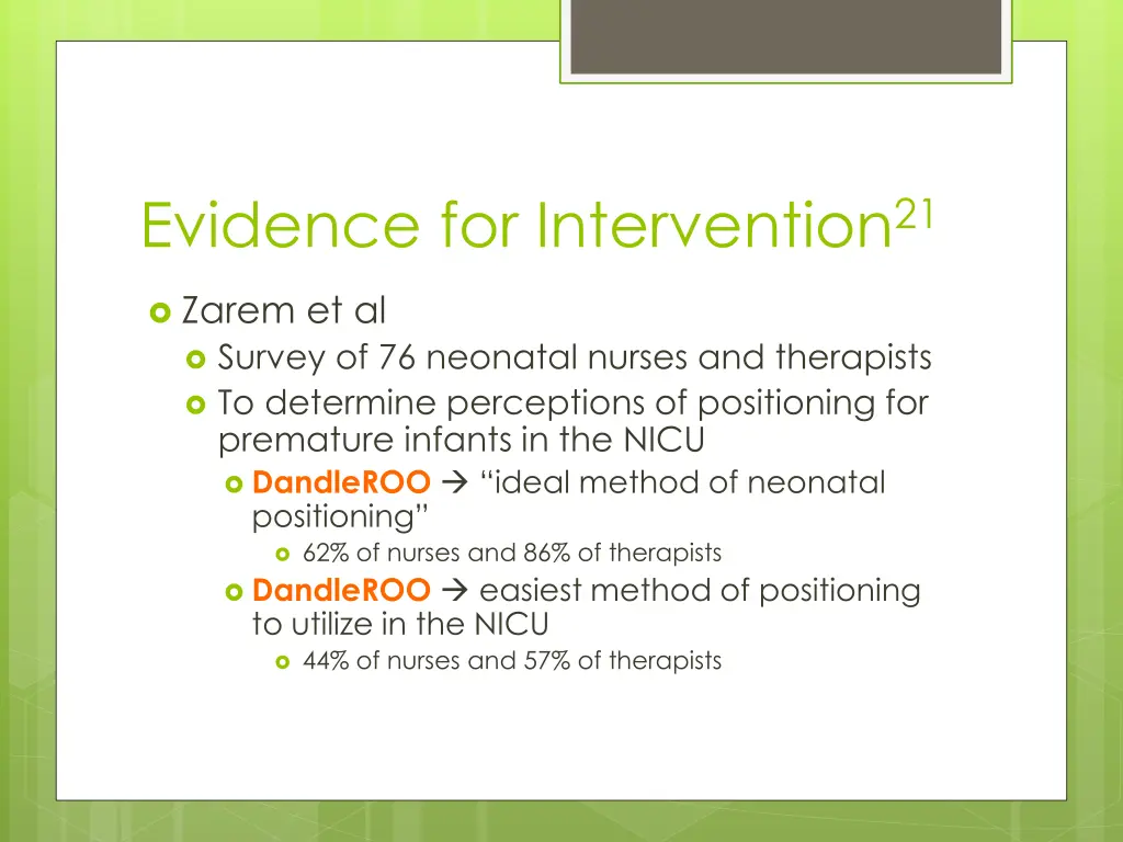evidence for intervention 21