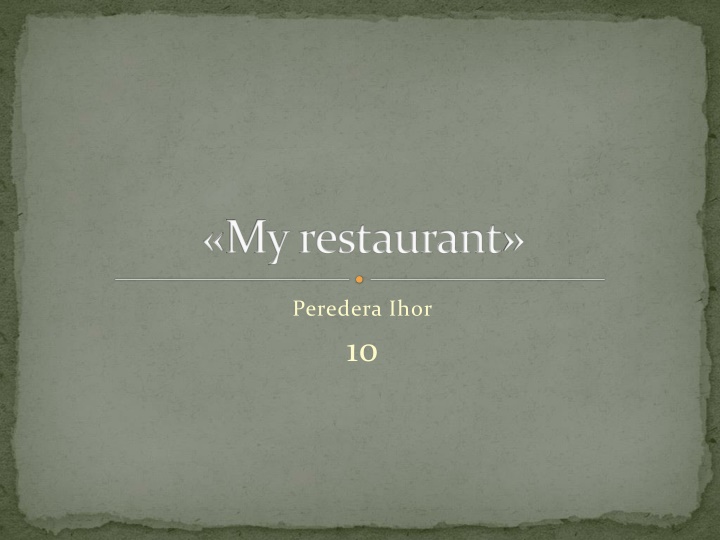 my restaurant