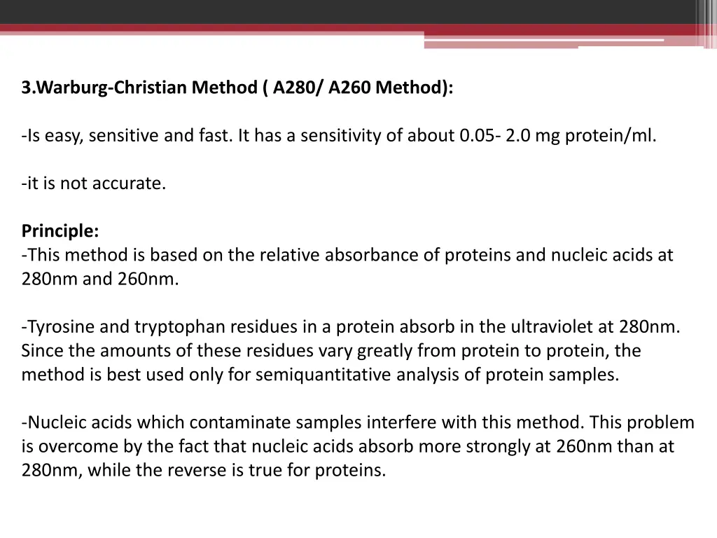 3 warburg christian method a280 a260 method