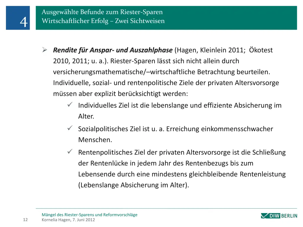 ausgew hlte befunde zum riester sparen 1