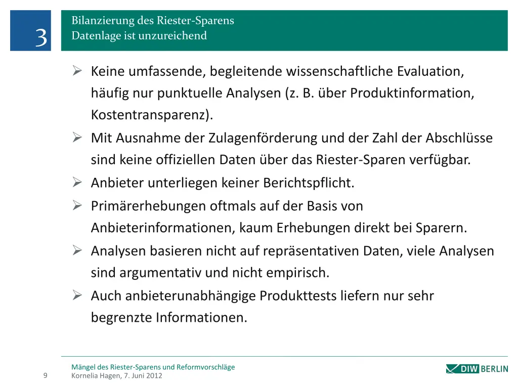 bilanzierung des riester sparens datenlage