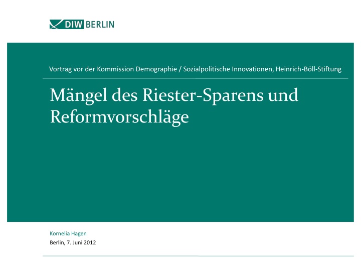 vortrag vor der kommission demographie