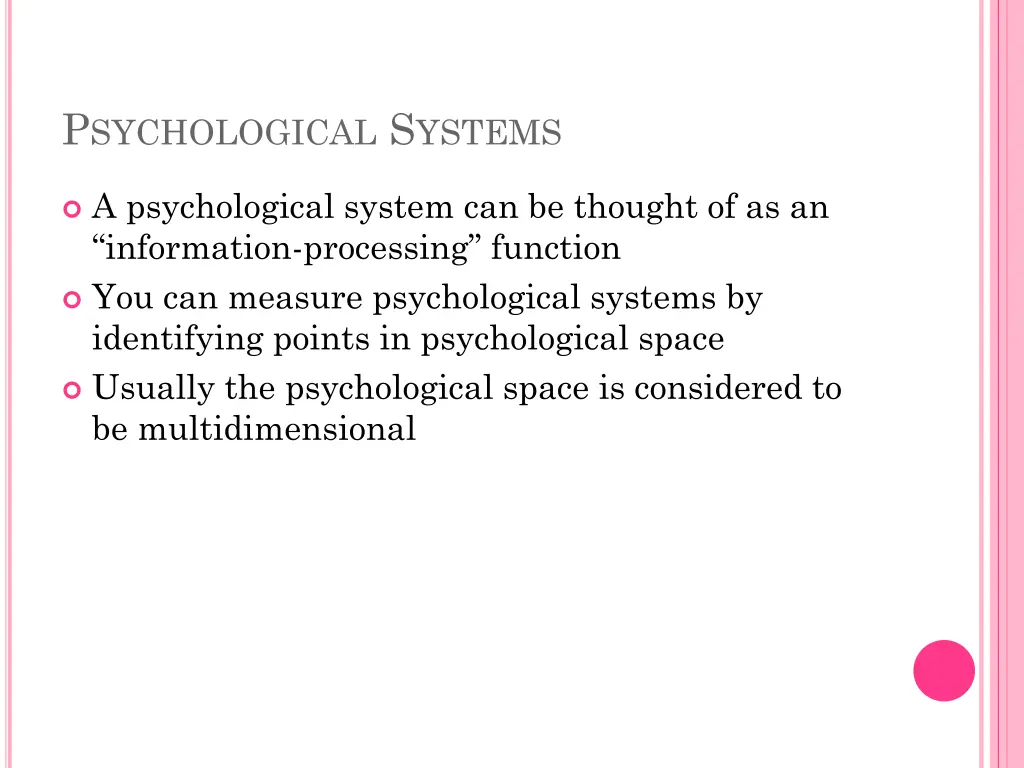 p sychological s ystems