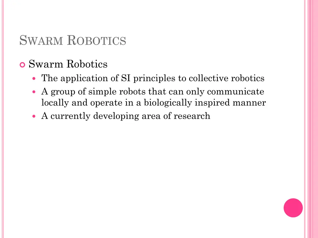 s warm r obotics