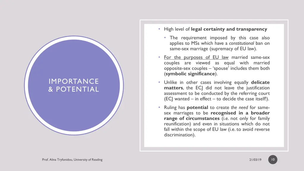 high level of legal certainty and transparency