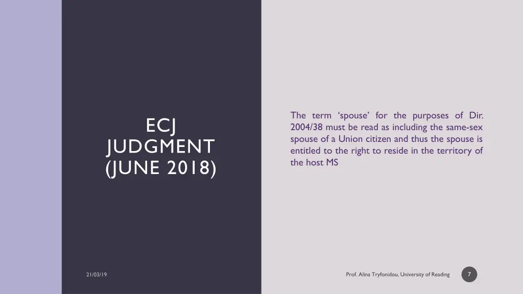 the term spouse for the purposes of dir 2004