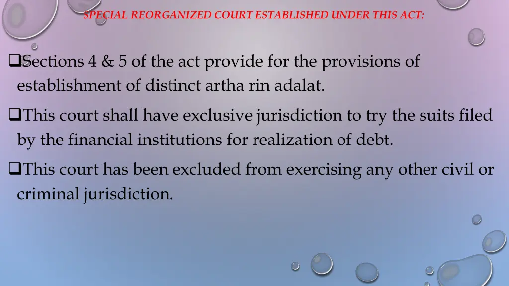 special reorganized court established under this