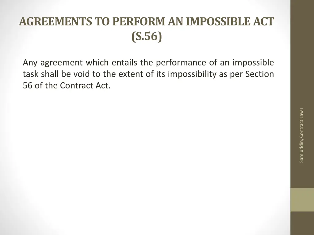 agreements to perform an impossible act s 56
