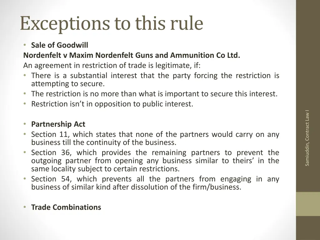 exceptions to this rule